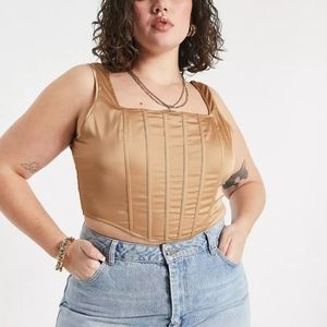 Satin corset crop top